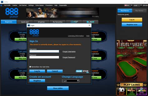 888 poker login browser